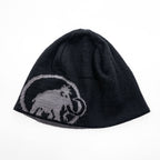 MAMMUT Reversible Knit Beanie Black Gray Mammoth Logo