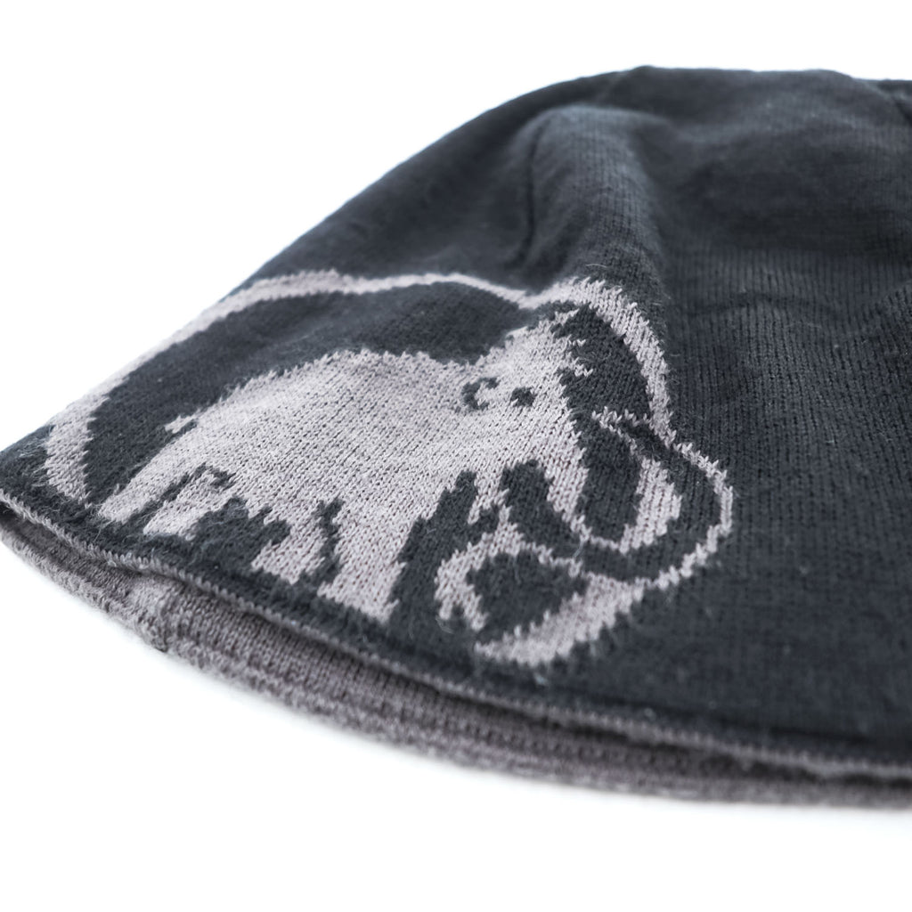 MAMMUT Reversible Knit Beanie Black Gray Mammoth Logo