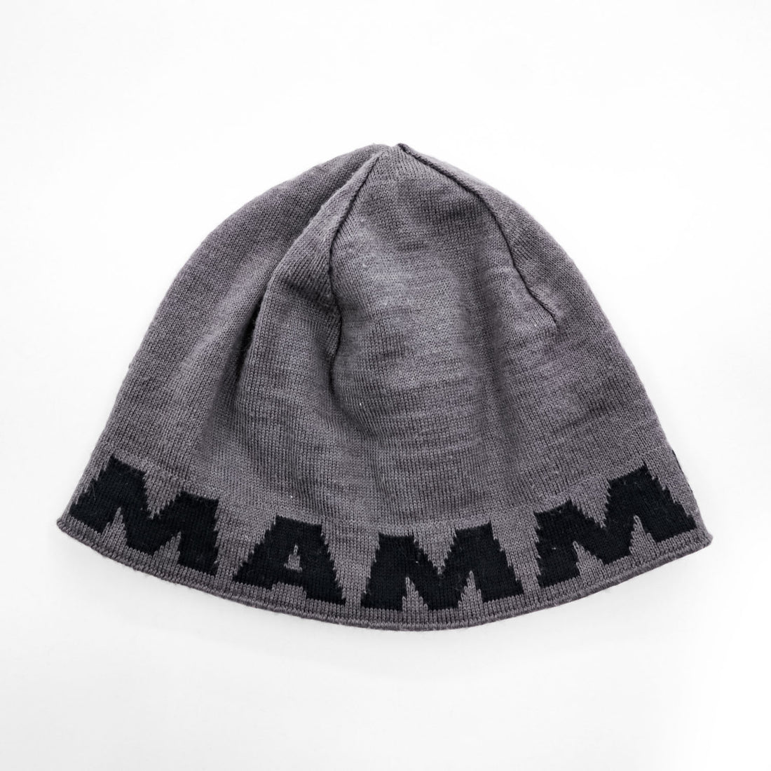 MAMMUT Reversible Knit Beanie Black Gray Mammoth Logo