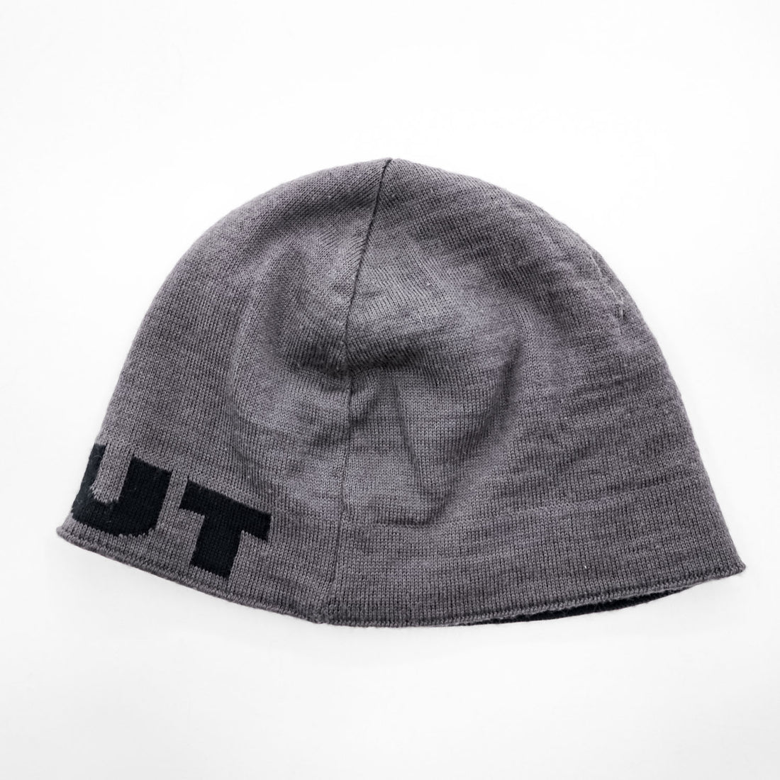 MAMMUT Reversible Knit Beanie Black Gray Mammoth Logo