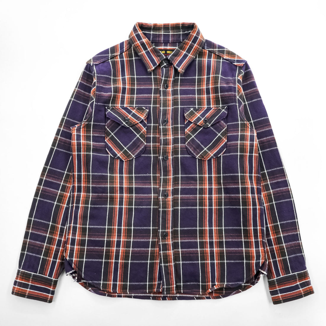UES WEAR WELL 日本製 ヘビーウェイト 長袖 フランネル ワークシャツ L チェック ダブル フラップ 胸ポケット