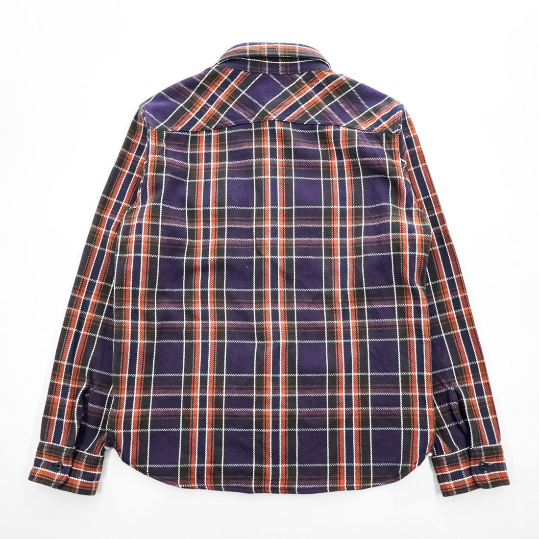 UES Wear Well Slubby Flannel Work Shirt Purple Plaid 8.8oz Cotton Japan