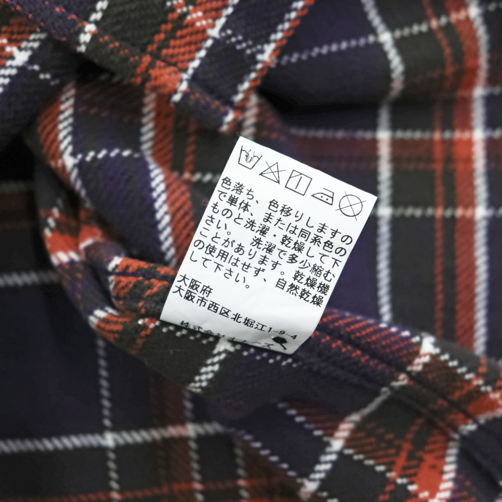 UES Wear Well Slubby Flannel Work Shirt Purple Plaid 8.8oz Cotton Japan