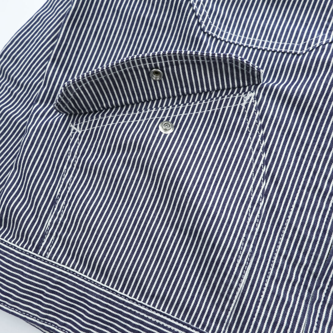 Lee Hickory Stripe Work Jacket Zip Up Blue White Denim Railroad Utility Pockets