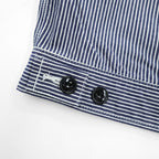 Lee Hickory Stripe Work Jacket Zip Up Blue White Denim Railroad Utility Pockets