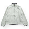 The North Face Womens S White Fleece Jacket Full Zip Gray Trim Raglan 2006 Vintage