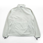 The North Face Womens S White Fleece Jacket Full Zip Gray Trim Raglan 2006 Vintage