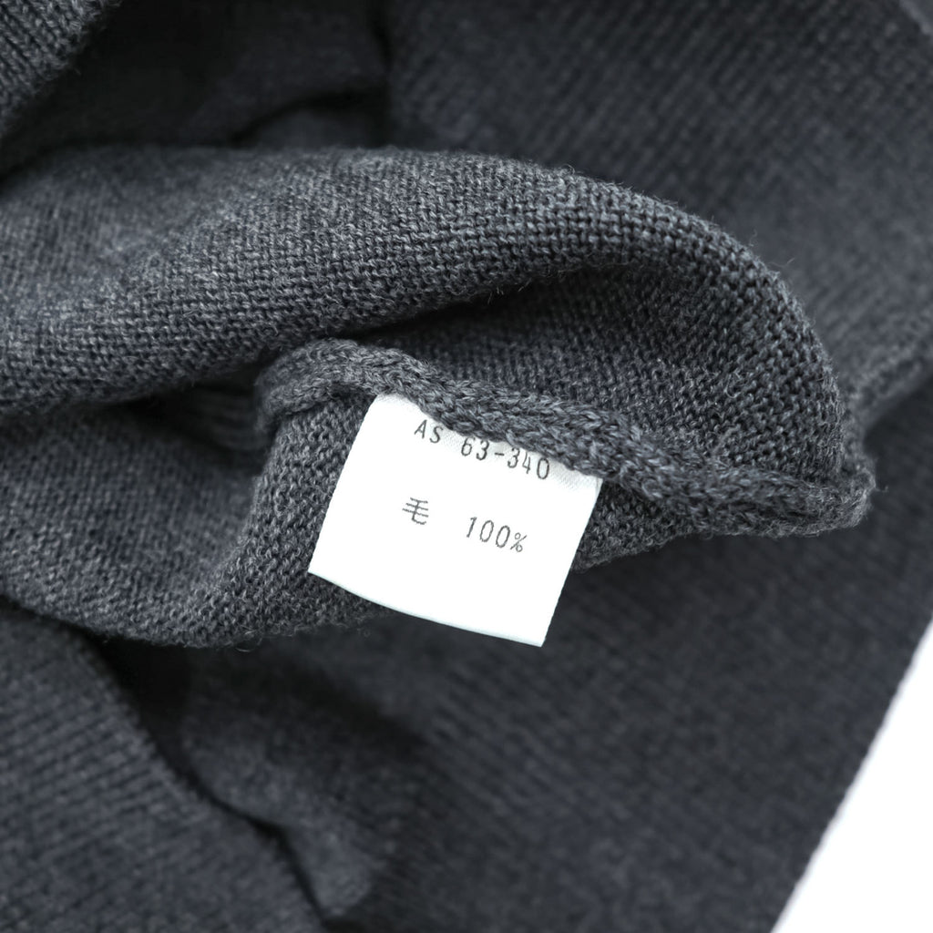 Yves Saint Laurent 100% Wool V-Neck Sweater Gray M Embroidered YSL Logo AS 63-340