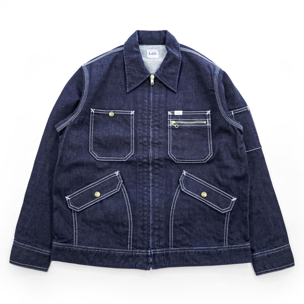 Lee Dark Indigo Denim Zip-Up Work Jacket Four Pocket