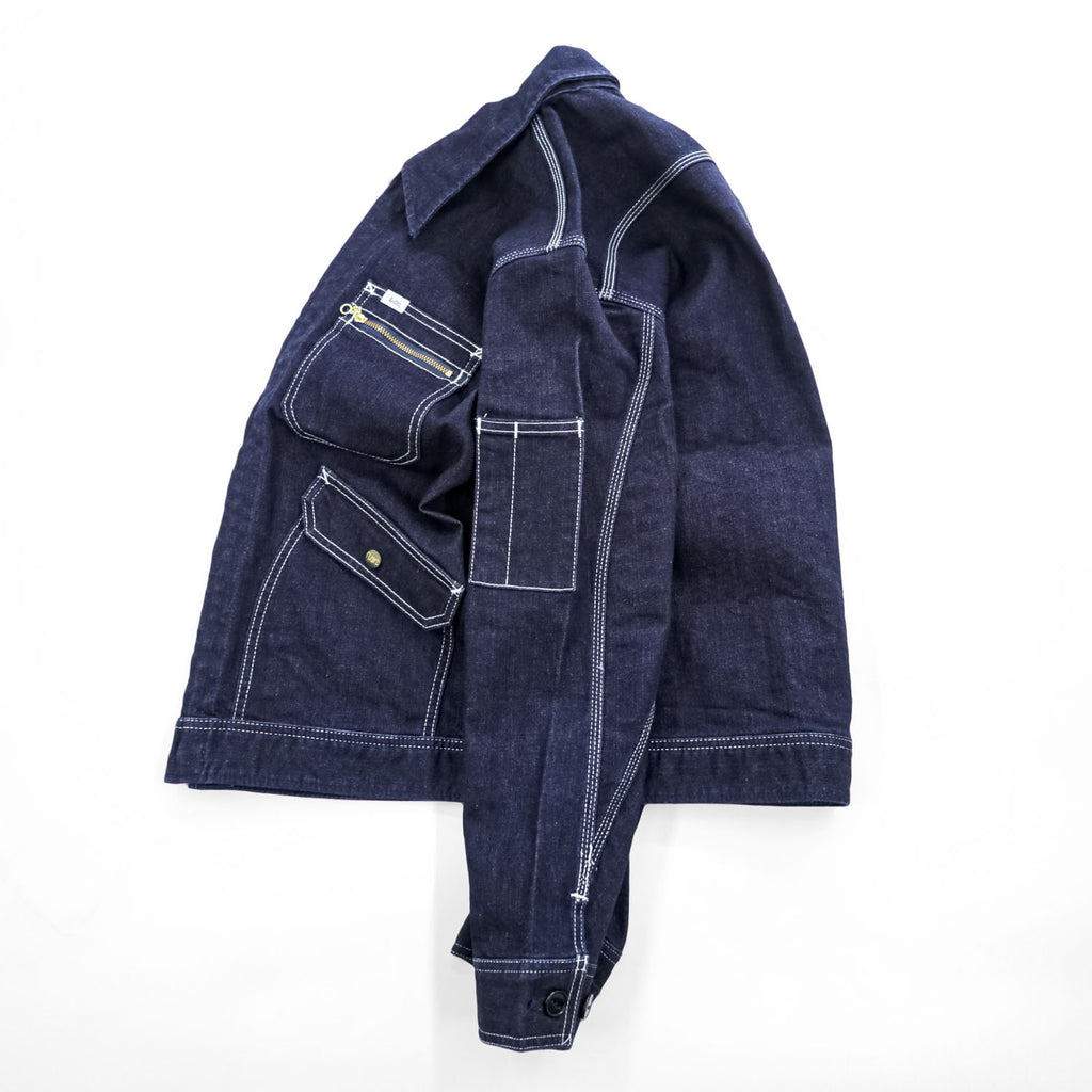 Lee Dark Indigo Denim Zip-Up Work Jacket Four Pocket