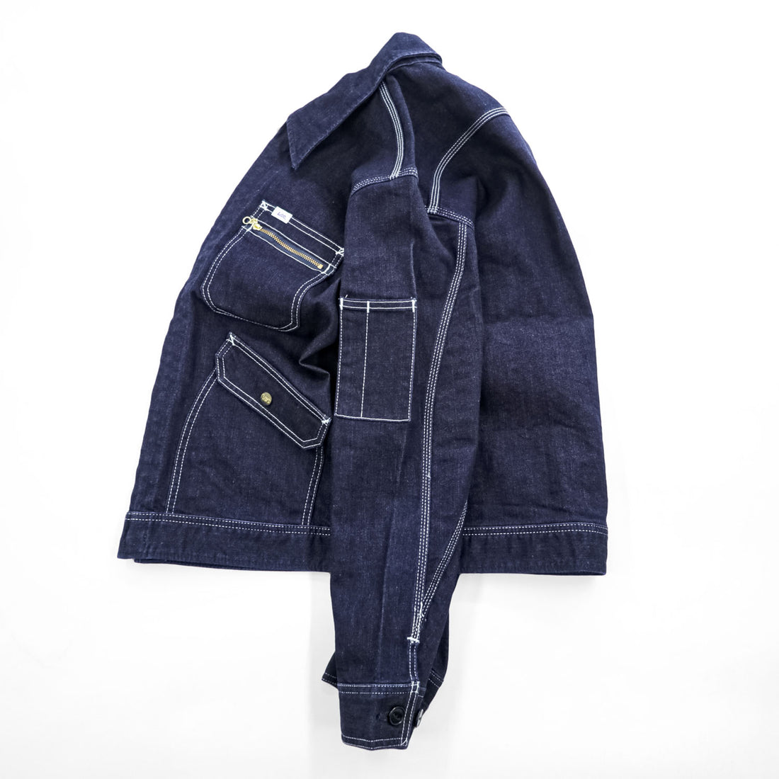 Lee Dark Indigo Denim Zip-Up Work Jacket Four Pocket