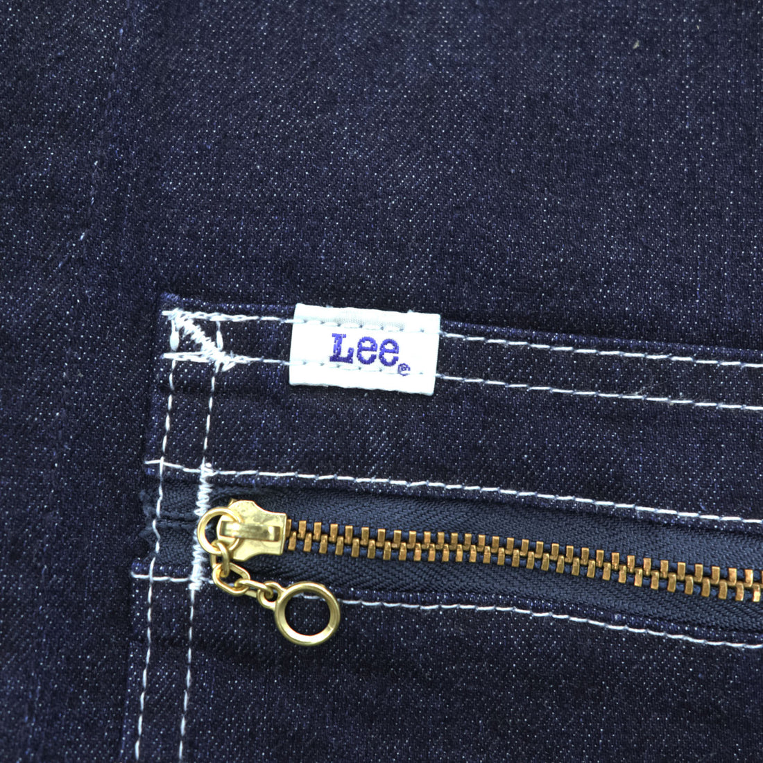 Lee Dark Indigo Denim Zip-Up Work Jacket Four Pocket