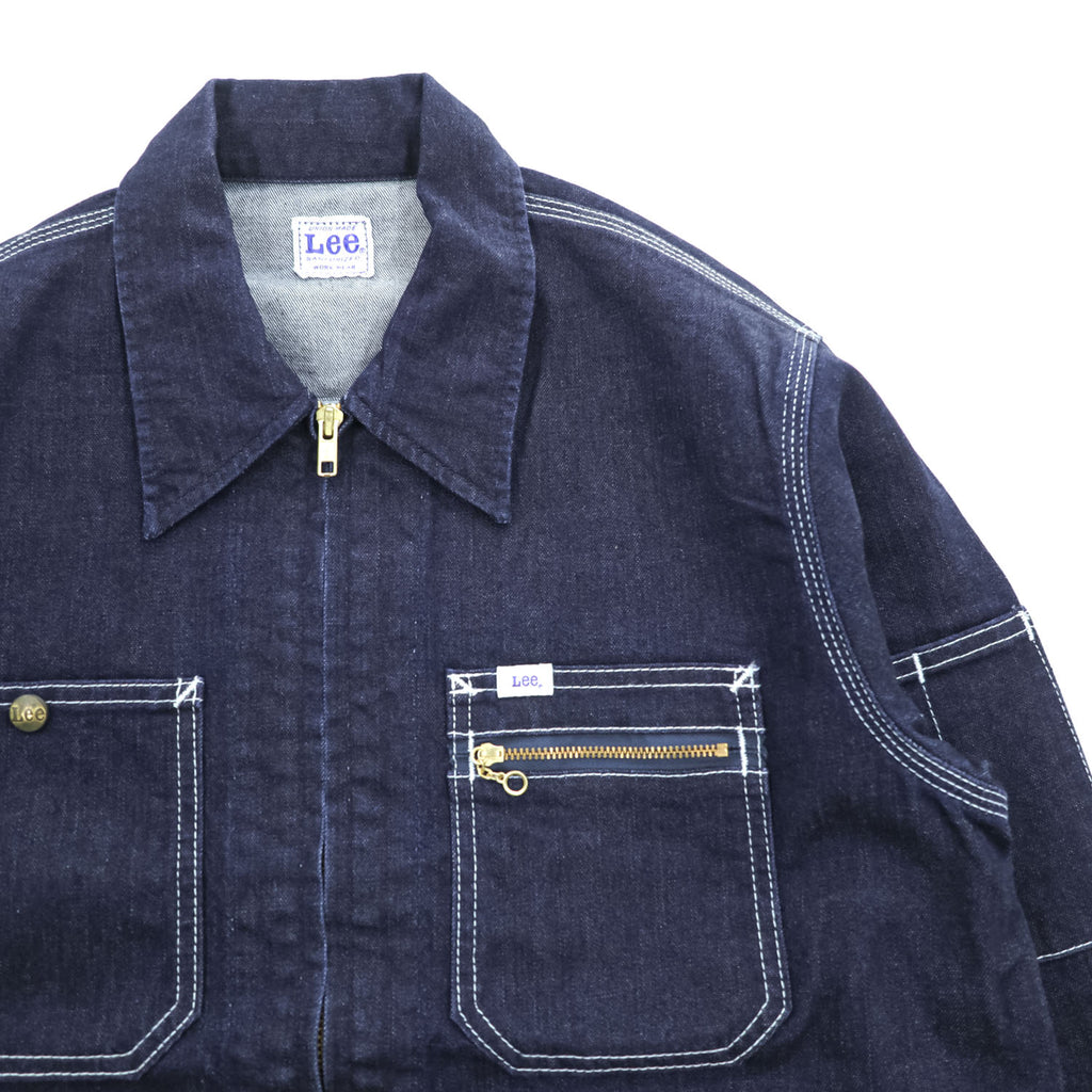 Lee Dark Indigo Denim Zip-Up Work Jacket Four Pocket