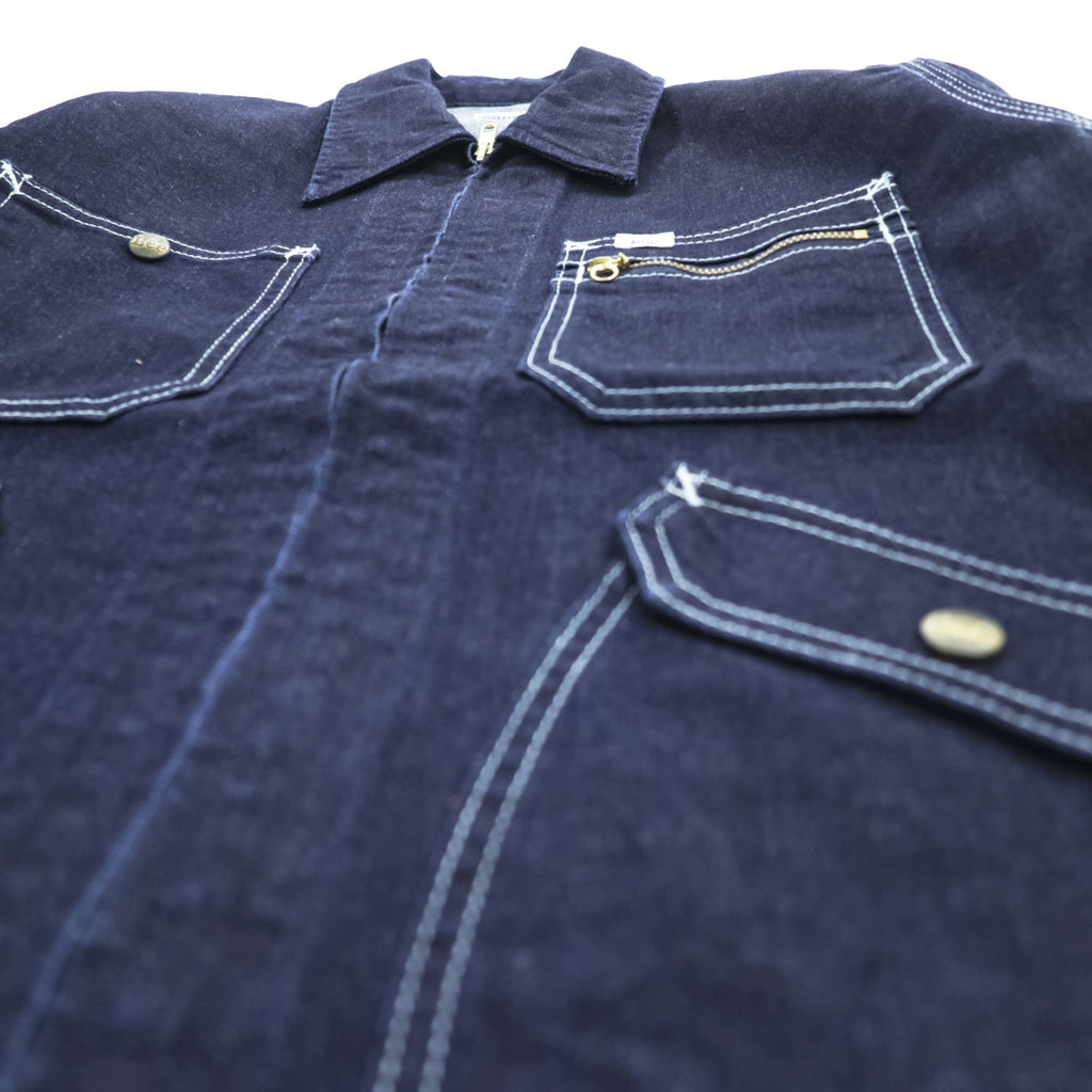 Lee Dark Indigo Denim Zip-Up Work Jacket Four Pocket