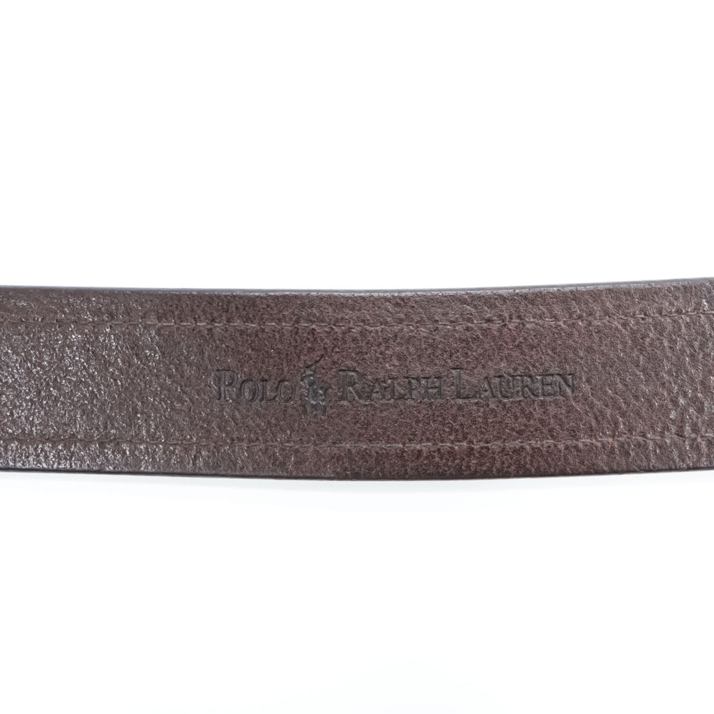 Polo Ralph Lauren Brown Italian Leather Belt Size 32/80 Pin Buckle