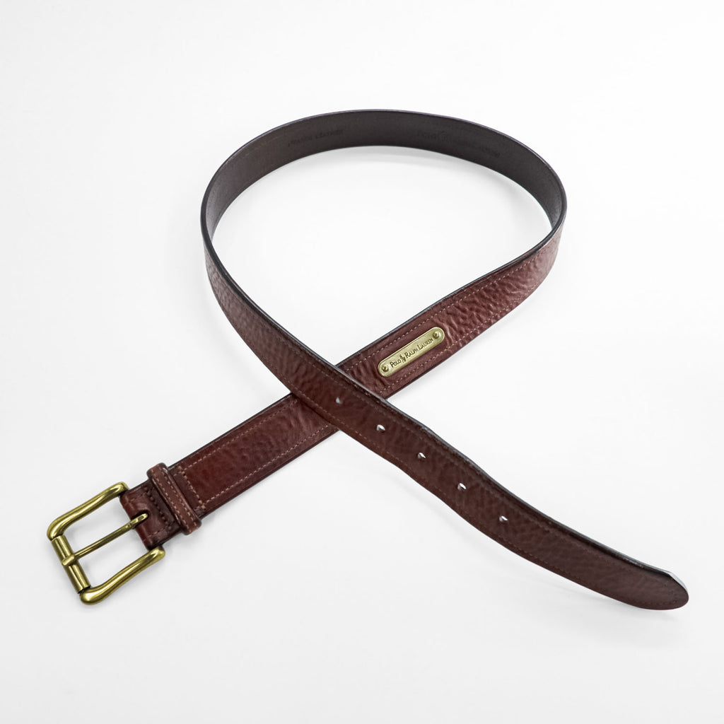 Polo Ralph Lauren Brown Italian Leather Belt Size 32/80 Pin Buckle