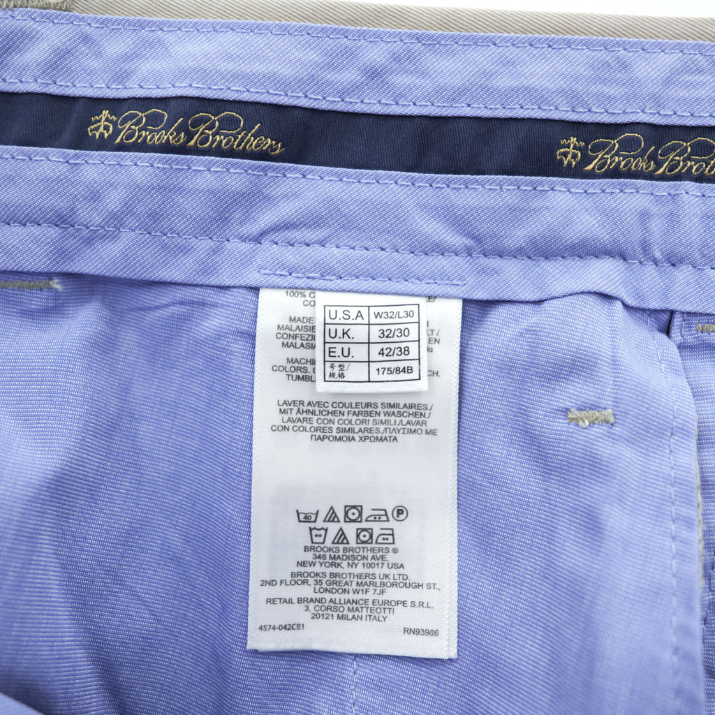 Brooks Brothers チノパンツ ADVANTAGE CHINO ELLIOT L ベージュ 2タック プリーツ ダブルカフス LIGHT WEIGHT