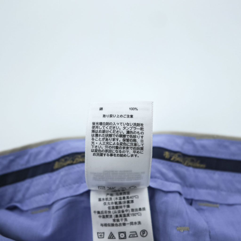 Brooks Brothers チノパンツ ADVANTAGE CHINO ELLIOT L ベージュ 2タック プリーツ ダブルカフス LIGHT WEIGHT