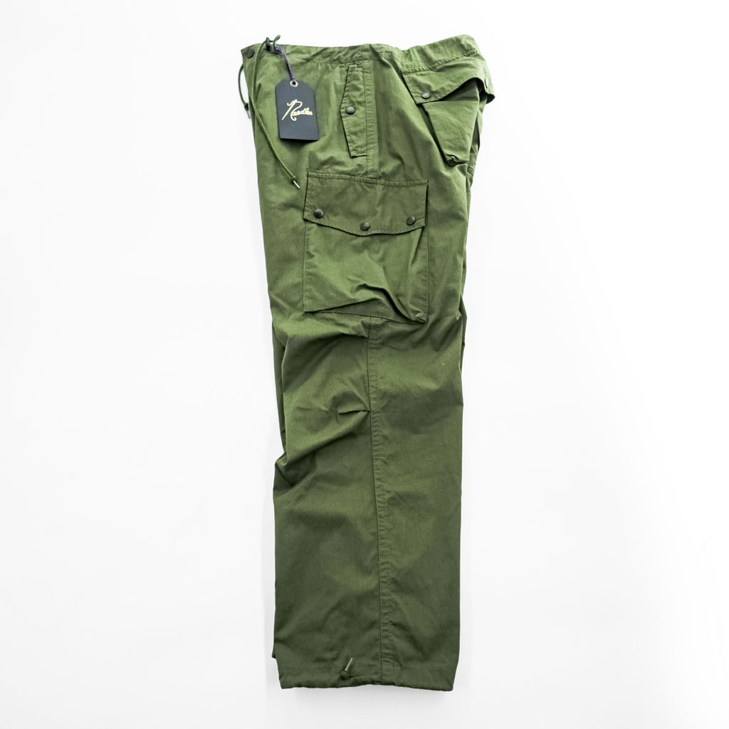 Needles 日本製 ワイド カーゴパンツ フィールドパンツ コットンナイロンオックスフォード M カーキ グリーン ドローコード QV141 未使用品