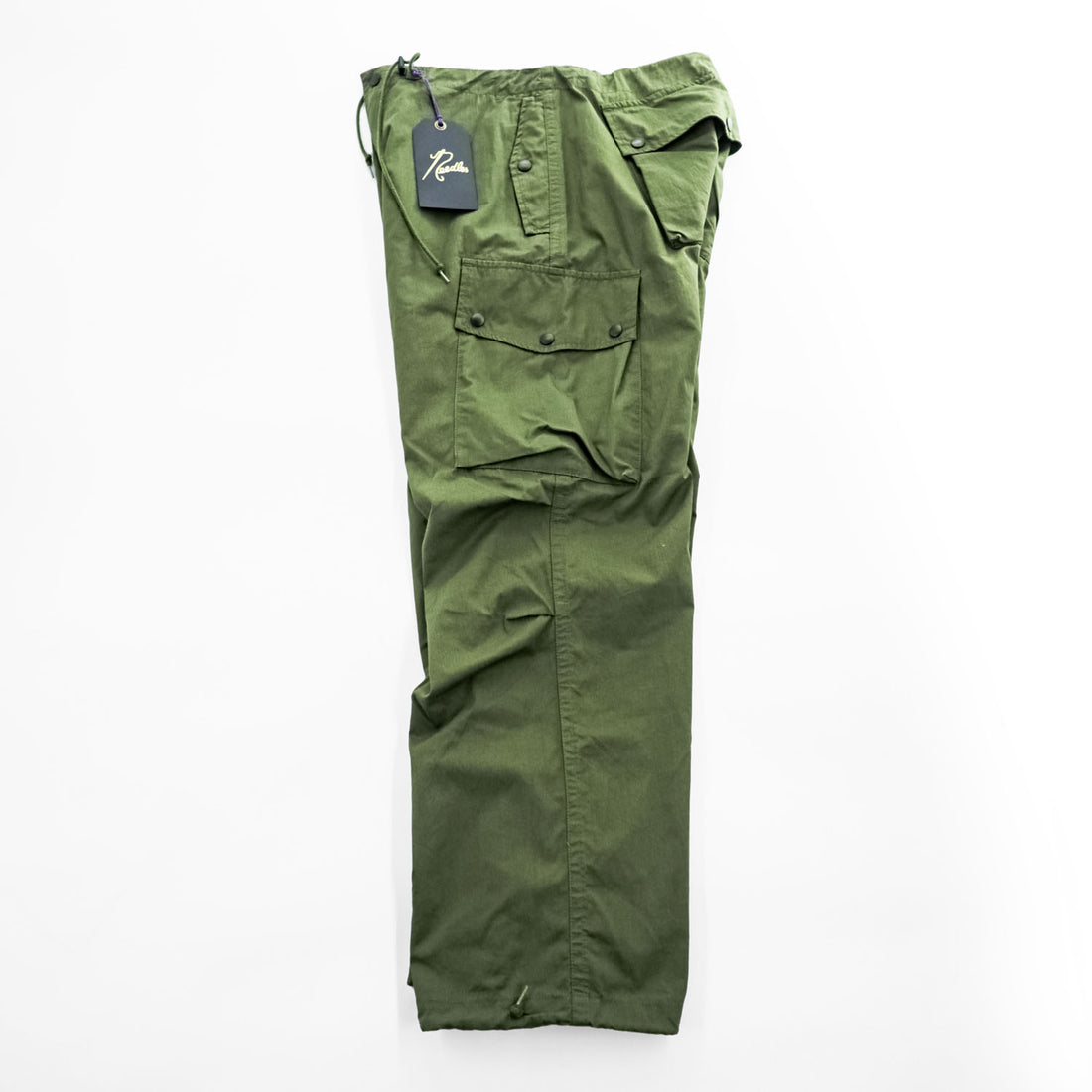 Needles 日本製 ワイド カーゴパンツ フィールドパンツ コットンナイロンオックスフォード M カーキ グリーン ドローコード QV141 未使用品
