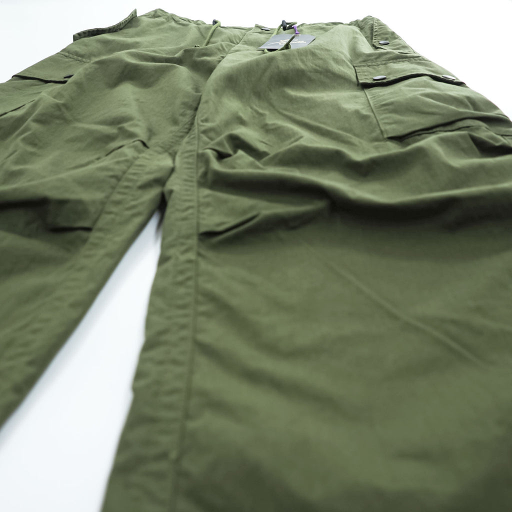 Needles 日本製 ワイド カーゴパンツ フィールドパンツ コットンナイロンオックスフォード M カーキ グリーン ドローコード QV141 未使用品
