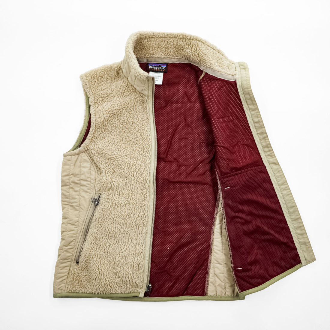 Patagonia 00年代 シンチラ SYNCHILLA リツール ボア フリースベスト S ベージュ 04年製 Re-Tool Vest 23087F4