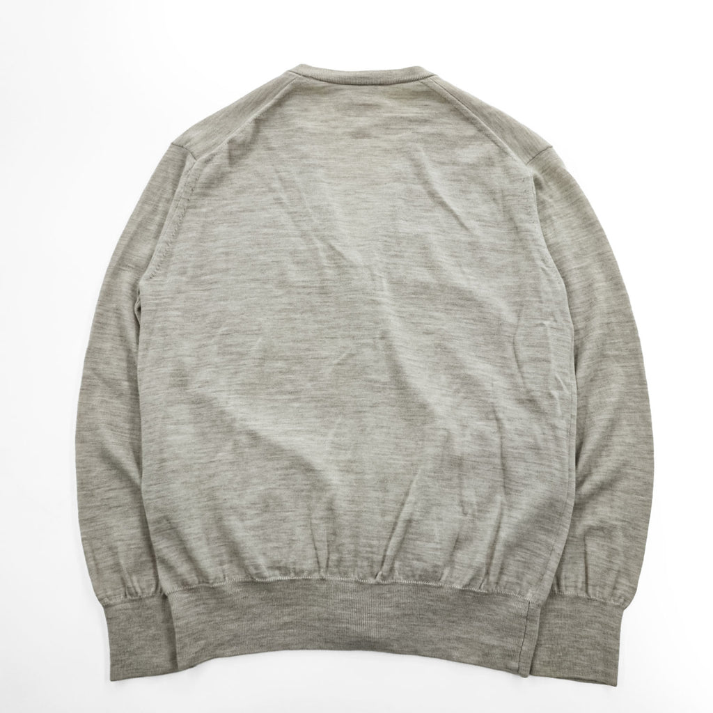 LACOSTE 100% Wool Crocodile Logo V-Neck Cardigan Beige Size 5 AH964E