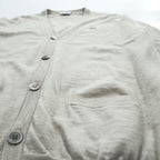 LACOSTE 100% Wool Crocodile Logo V-Neck Cardigan Beige Size 5 AH964E