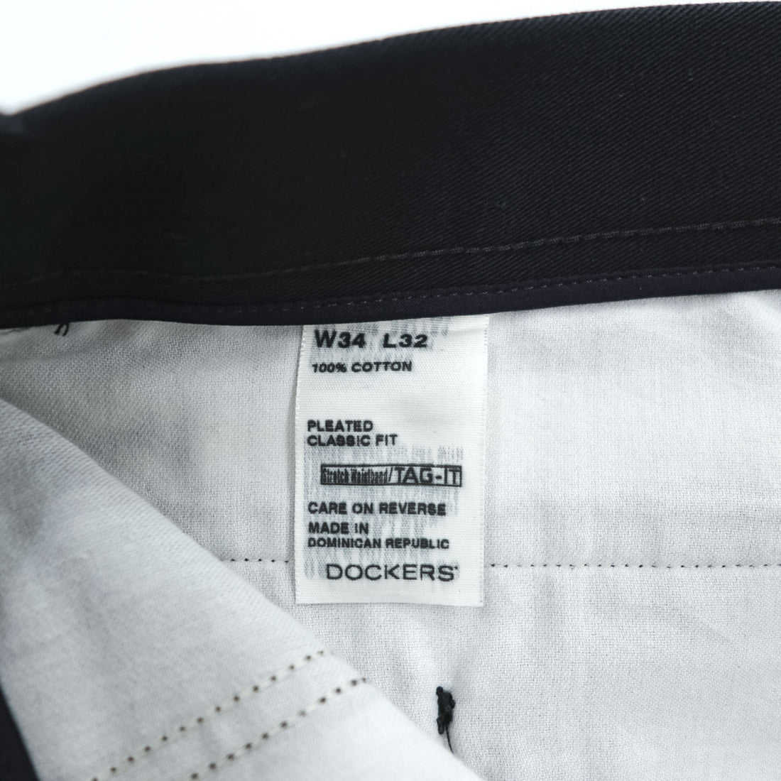DOCKERS ( Levi's ) 00年代 ヴィンテージ チノパンツ L ブラック 2タック プリーツ PLEATED CLASSIC FIT