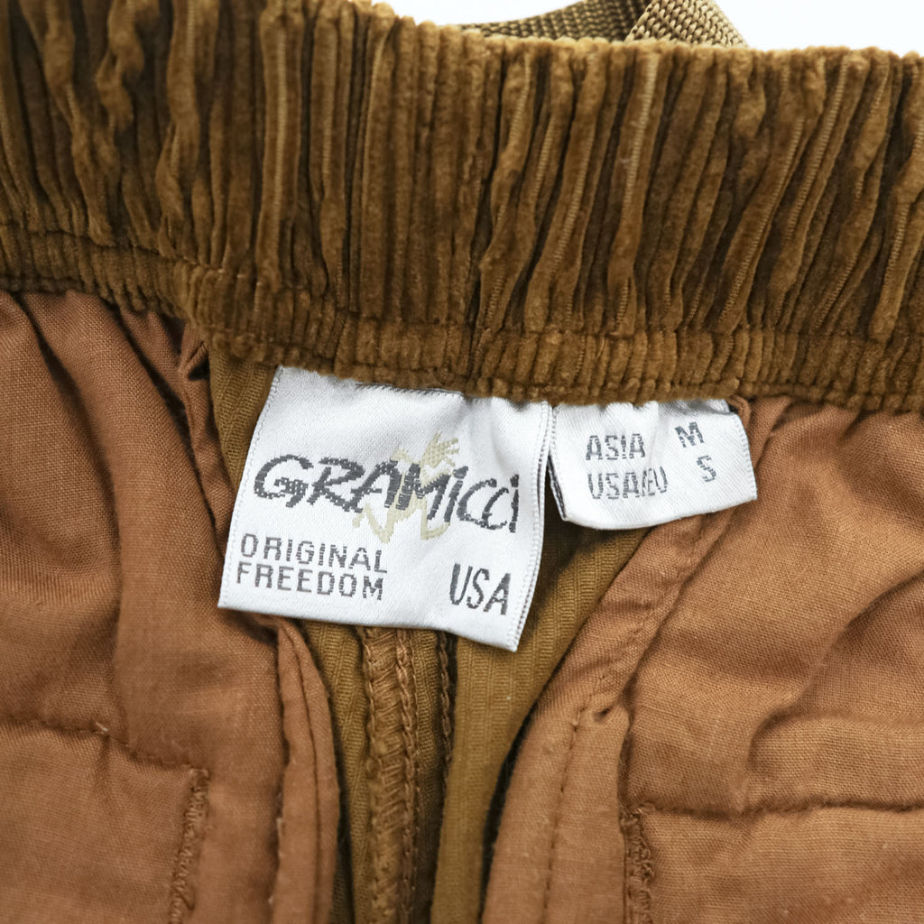 GRAMICCI コーデュロイ タック テーパード イージーパンツ CORDUROY TUCK TAPERED PANTS M ブラウン ストレッチ ベルト付 プリーツ ダブルカフス GMP-20F021