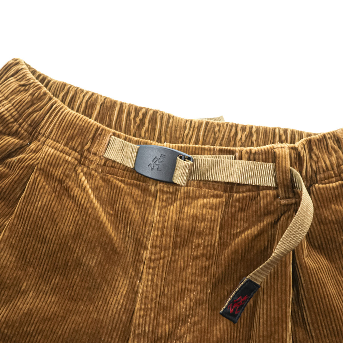 GRAMICCI コーデュロイ タック テーパード イージーパンツ CORDUROY TUCK TAPERED PANTS M ブラウン ストレッチ ベルト付 プリーツ ダブルカフス GMP-20F021