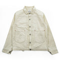 PHERROW'S FRONTIER SERIES トリプルプリーツ デニムジャケット Gジャン L ホワイト 生成り シンチバック タック Lot 100WB DENIM WORK JACKET
