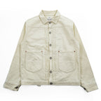 PHERROW'S FRONTIER SERIES トリプルプリーツ デニムジャケット Gジャン L ホワイト 生成り シンチバック タック Lot 100WB DENIM WORK JACKET