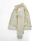 PHERROW'S FRONTIER SERIES トリプルプリーツ デニムジャケット Gジャン L ホワイト 生成り シンチバック タック Lot 100WB DENIM WORK JACKET