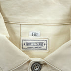 PHERROW'S FRONTIER SERIES トリプルプリーツ デニムジャケット Gジャン L ホワイト 生成り シンチバック タック Lot 100WB DENIM WORK JACKET