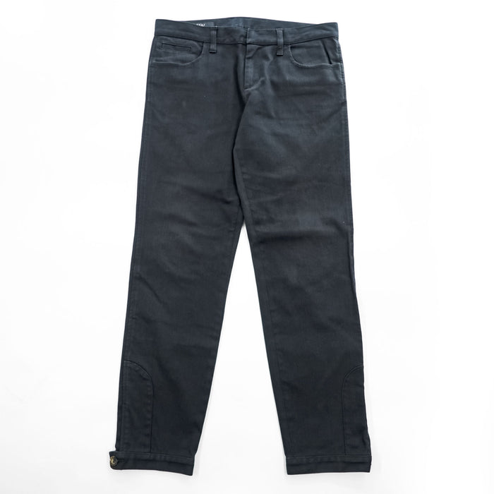 GUCCI イタリア製 コットンストレッチパンツ チノパンツ M ブラック 裾ボタンアジャスター RIDING 314405 XZ850