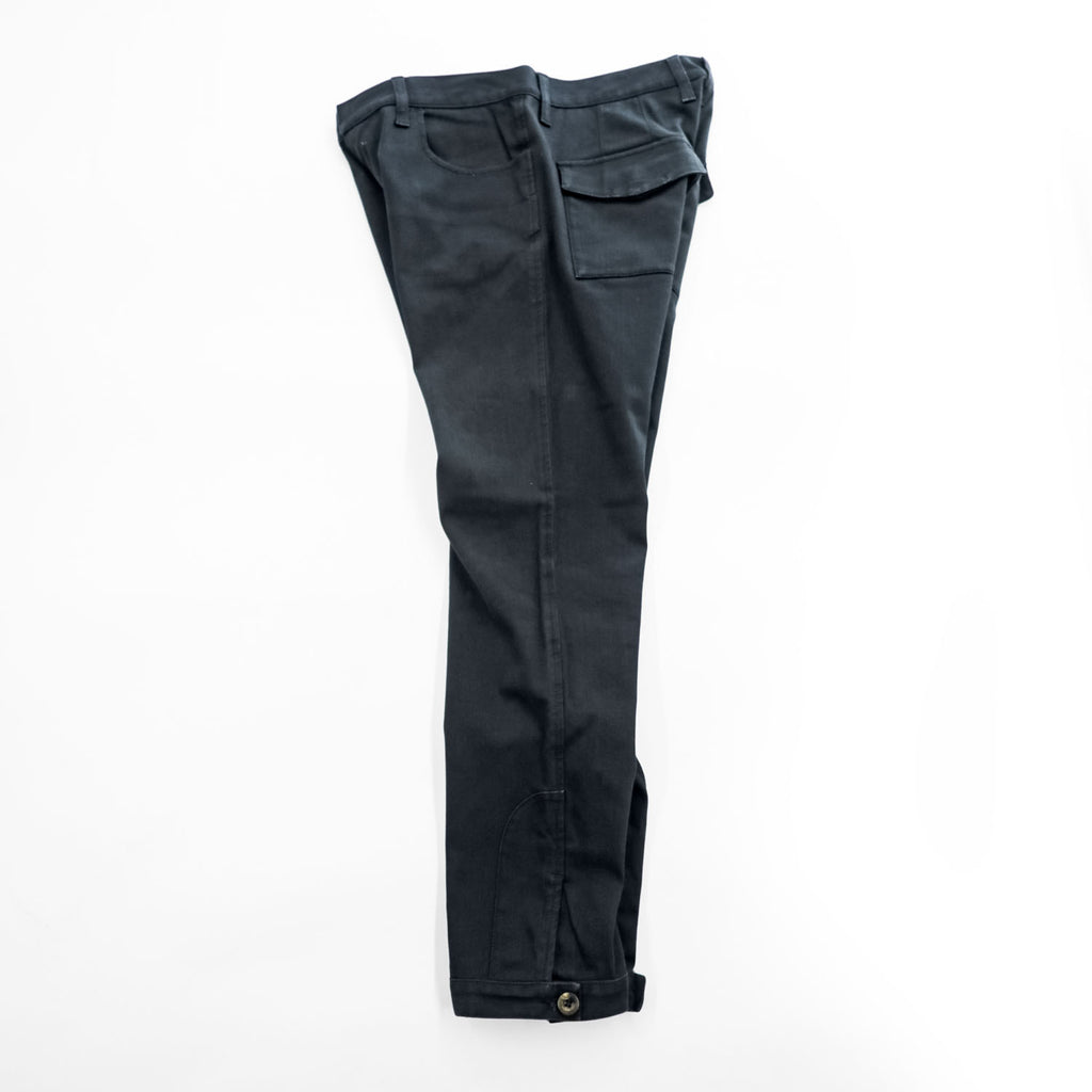 GUCCI イタリア製 コットンストレッチパンツ チノパンツ M ブラック 裾ボタンアジャスター RIDING 314405 XZ850