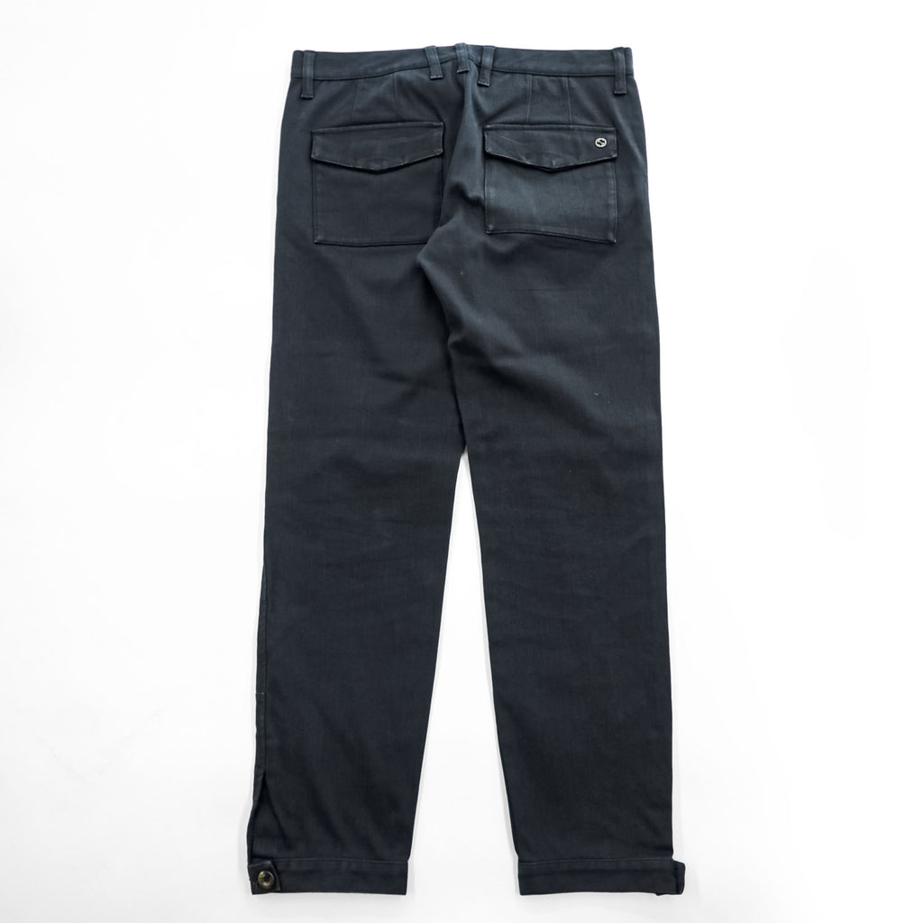 GUCCI イタリア製 コットンストレッチパンツ チノパンツ M ブラック 裾ボタンアジャスター RIDING 314405 XZ850