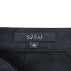 GUCCI イタリア製 コットンストレッチパンツ チノパンツ M ブラック 裾ボタンアジャスター RIDING 314405 XZ850