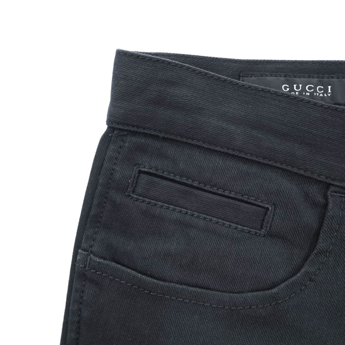 GUCCI イタリア製 コットンストレッチパンツ チノパンツ M ブラック 裾ボタンアジャスター RIDING 314405 XZ850