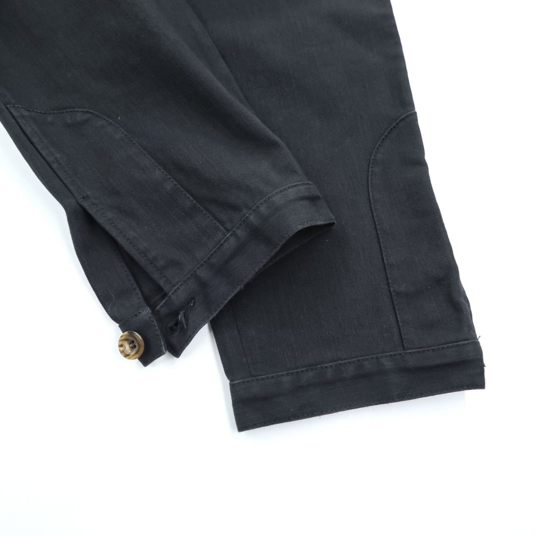 GUCCI イタリア製 コットンストレッチパンツ チノパンツ M ブラック 裾ボタンアジャスター RIDING 314405 XZ850