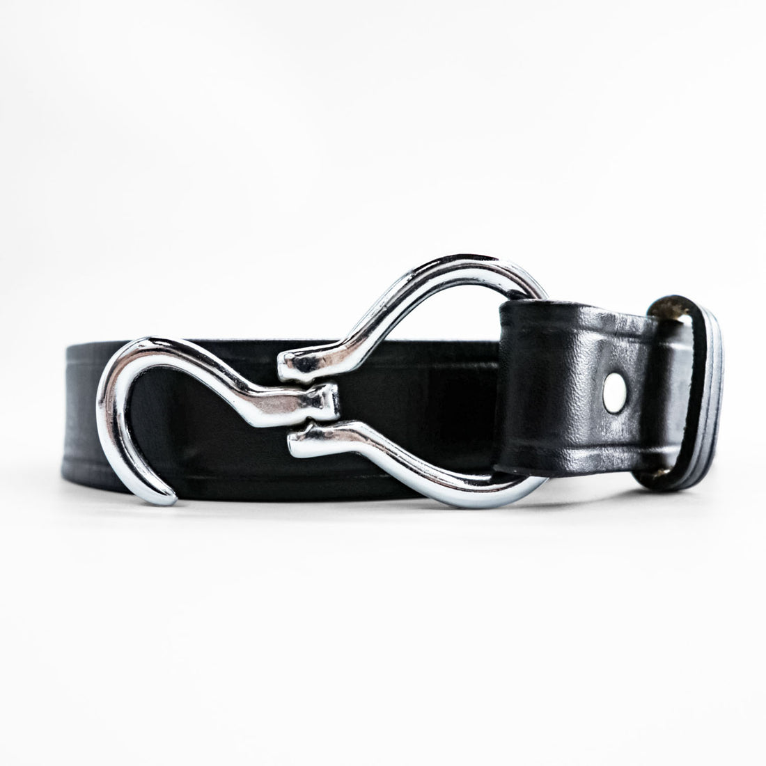 TORY 2280 English Bridle Leather Hook Buckle Belt Black Made in USA Size 32 Hoof Pick Belt
