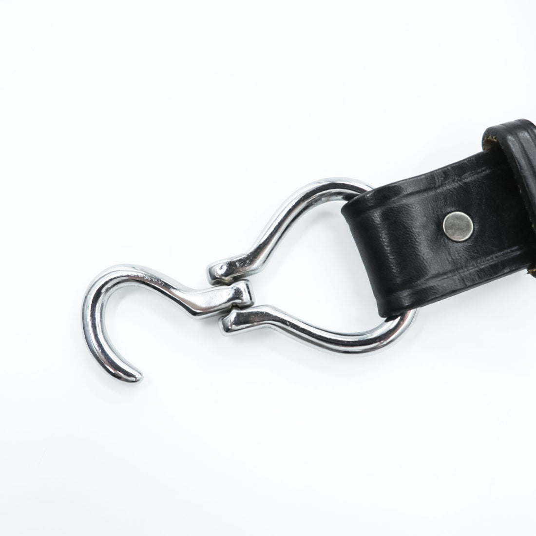 TORY 2280 English Bridle Leather Hook Buckle Belt Black Made in USA Size 32 Hoof Pick Belt