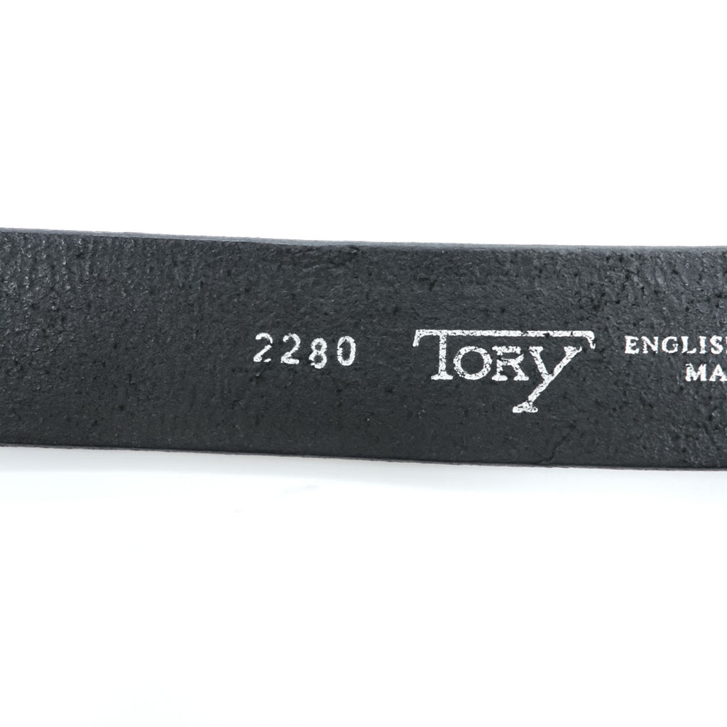 TORY 2280 English Bridle Leather Hook Buckle Belt Black Made in USA Size 32 Hoof Pick Belt