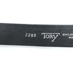 TORY 2280 English Bridle Leather Hook Buckle Belt Black Made in USA Size 32 Hoof Pick Belt