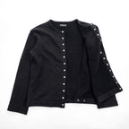 Agnes b. Homme M001 Cardigan Pression Black Cotton Fleece Snap Button Size S Japan