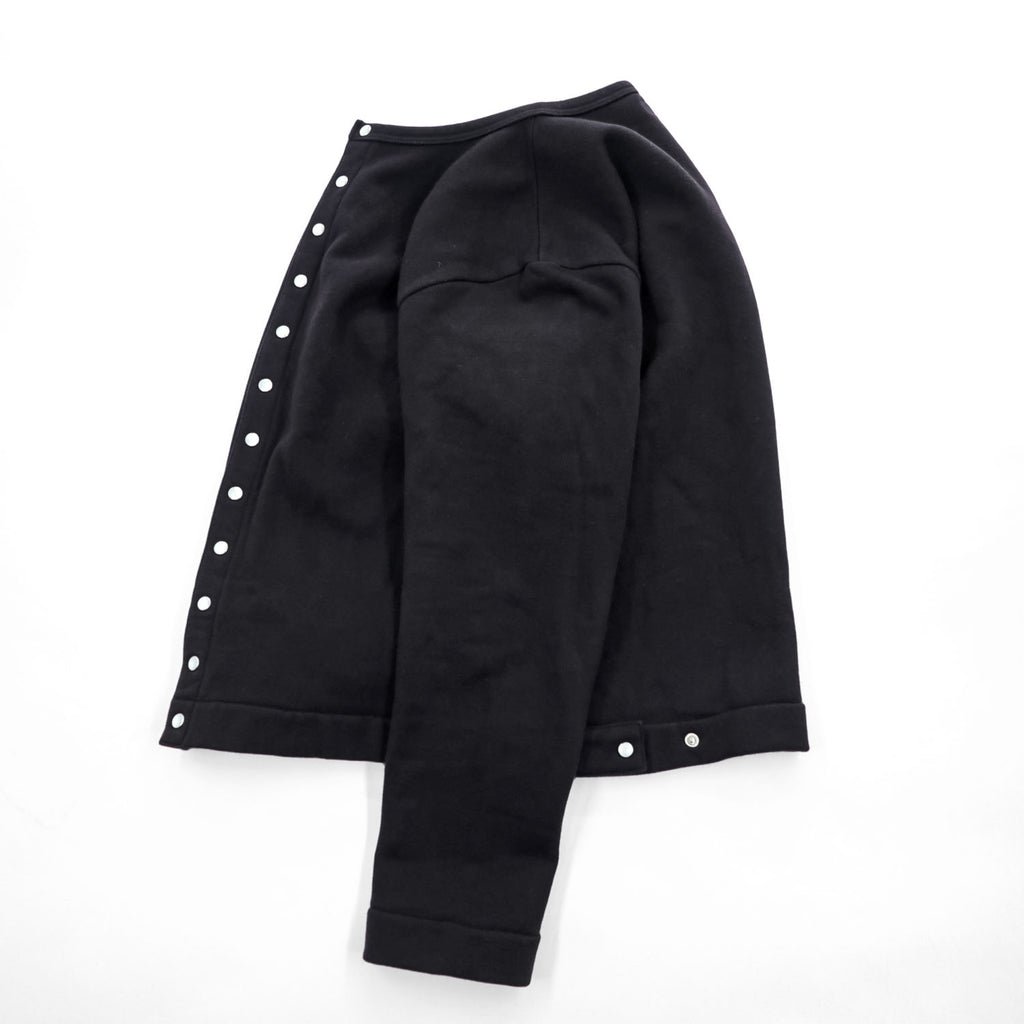 Agnes b. Homme M001 Cardigan Pression Black Cotton Fleece Snap Button Size S Japan
