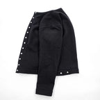 Agnes b. Homme M001 Cardigan Pression Black Cotton Fleece Snap Button Size S Japan