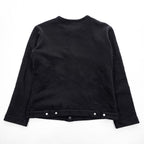 Agnes b. Homme M001 Cardigan Pression Black Cotton Fleece Snap Button Size S Japan