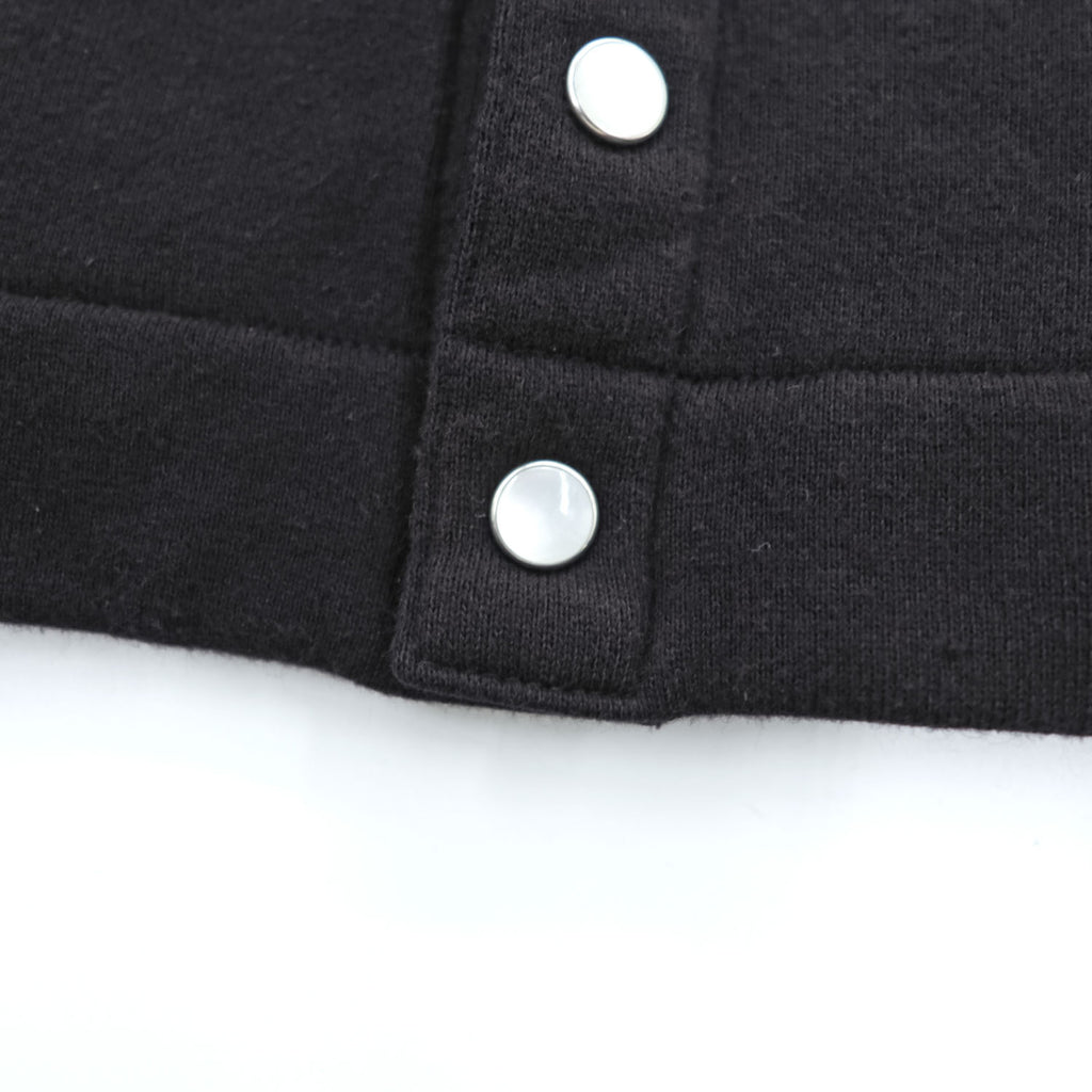Agnes b. Homme M001 Cardigan Pression Black Cotton Fleece Snap Button Size S Japan